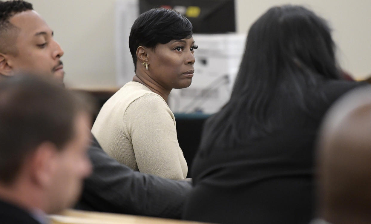 Crystal Mason (middle) was convicted for illegal voting and sentenced to five years in prison in 2018. (Photo: Max Faulkner/Fort Worth Star-Telegram/Tribune News Service via Getty Images)