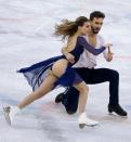 <p>For her second routine of the Winter Olympics, Gabriella Papadakis once again suffered a wardrobe malfunction, with her dress flying open in the wind.</p>