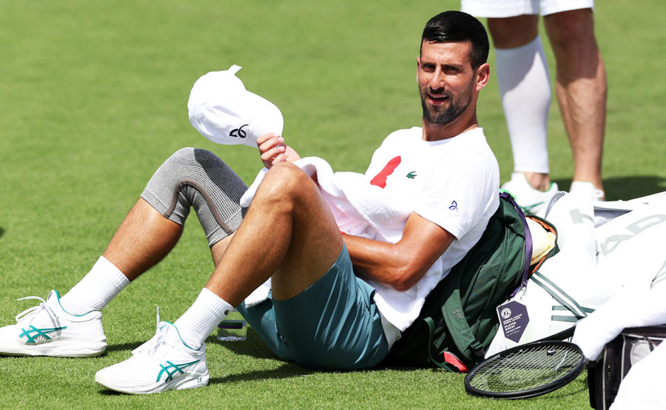 Novak Djokovic at the All England Club before Wimbledon.