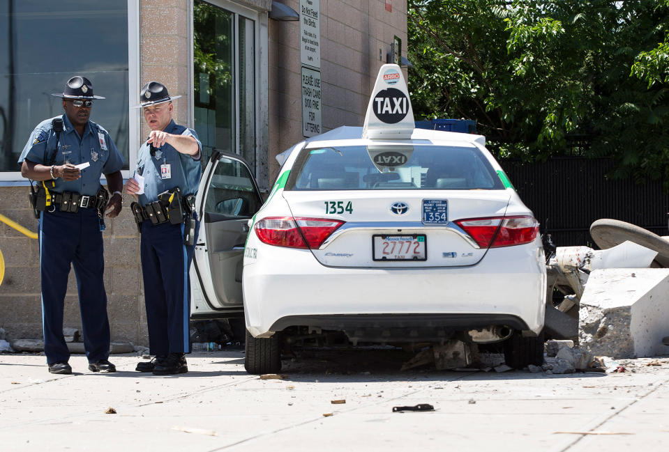 Taxi crashes into pedestrians near Boston’s Logan Airport