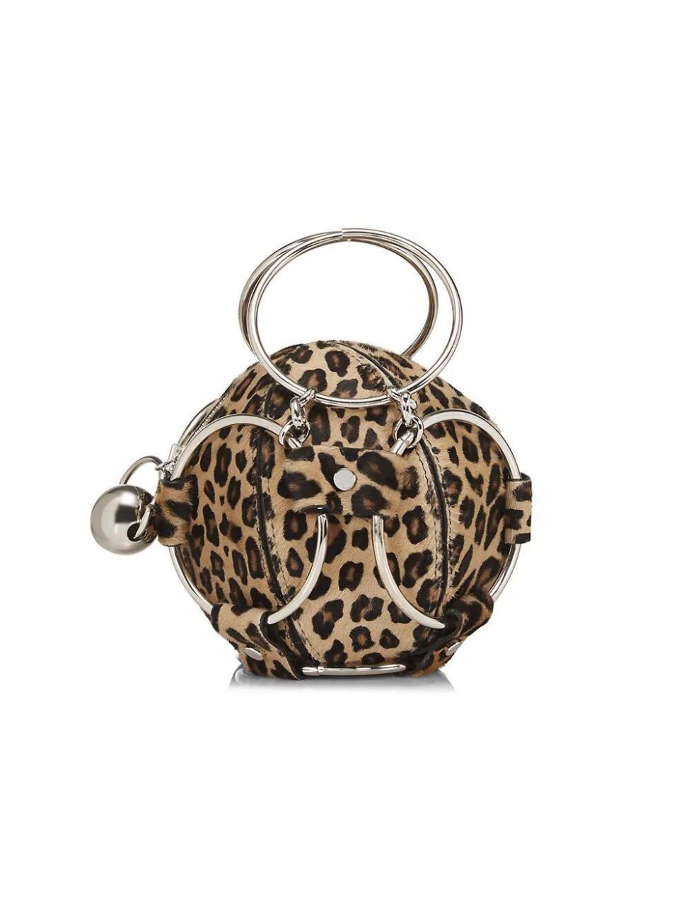 5) Baller Baby Leopard-Print Calf Hair Clutch