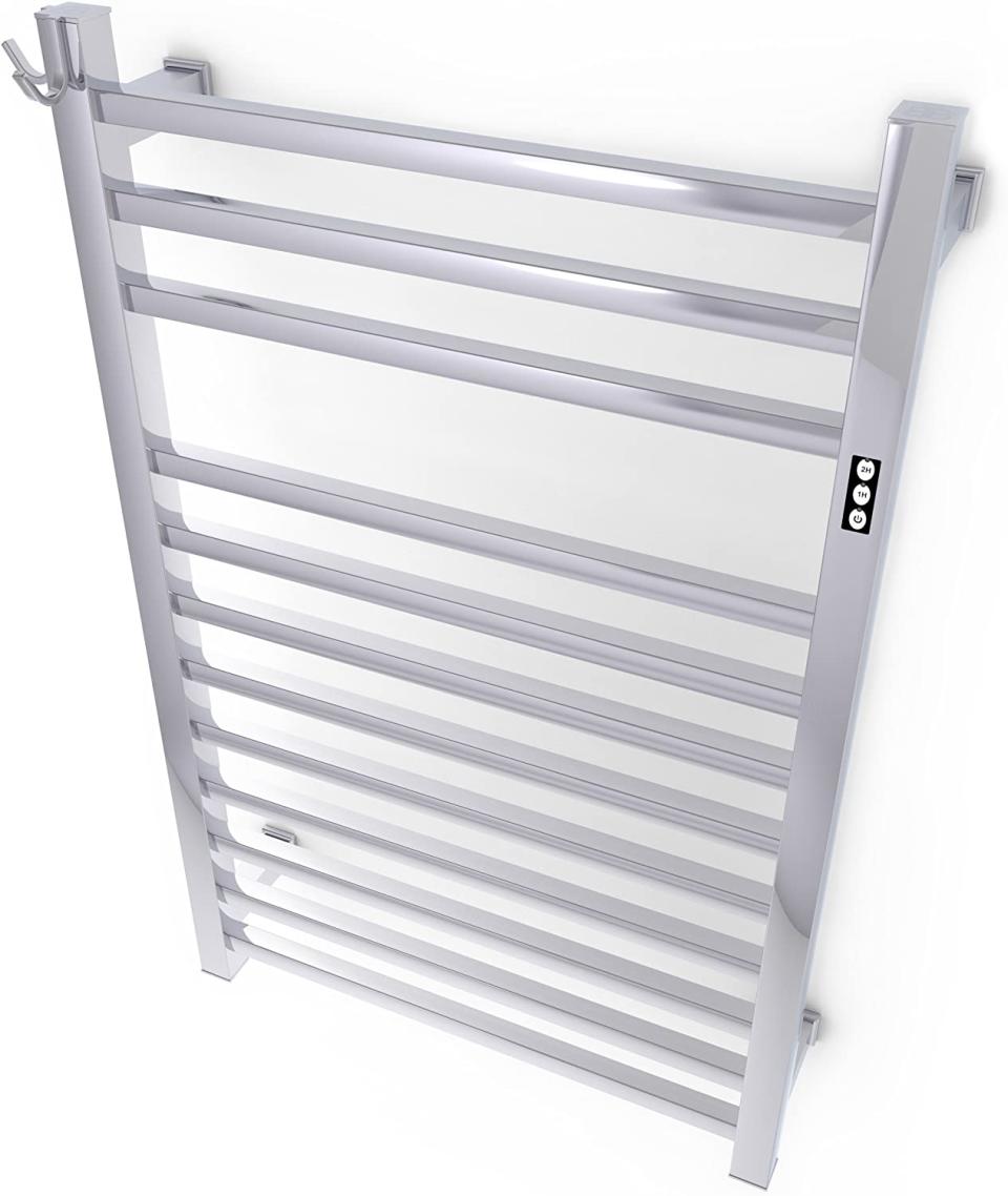 Brandon Basics silver wall mounted towel warmer with timers