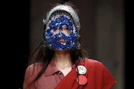 A model presents a creation by designer Andrea Kronthaler as part of his Fall/Winter 2016/2017 women's ready-to-wear collection show for Vivienne Westwood in Paris, France, March 5, 2016. REUTERS/Benoit Tessier