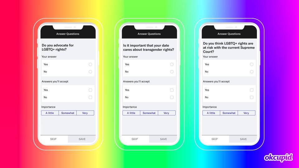 OkCupid product rollout for Pride 2022