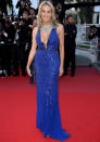 Cannes Film Festival 2013: Sharon Stone stole the show in her cobalt blue Roberto Cavalli gown.