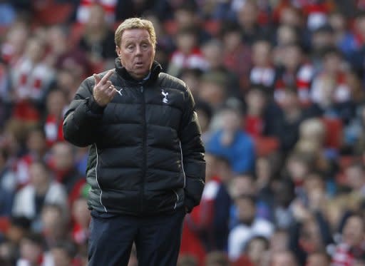 Manager of Tottenham Hotspur Harry Redknapp gestures to players during a match between Arsenal and Hotspur in London in February 2012. Redknapp appeared set for a dramatic exit as the manager of Tottenham Hotspur, reports said with the BBC quoting sources saying he has already left White Hart Lane