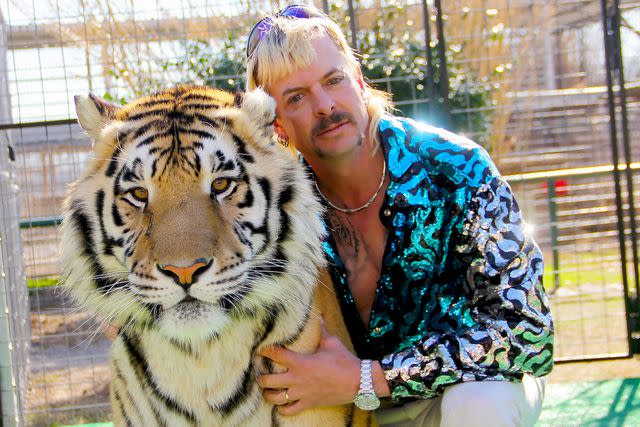 Netflix A tiger and Joe Exotic in 'Tiger King'