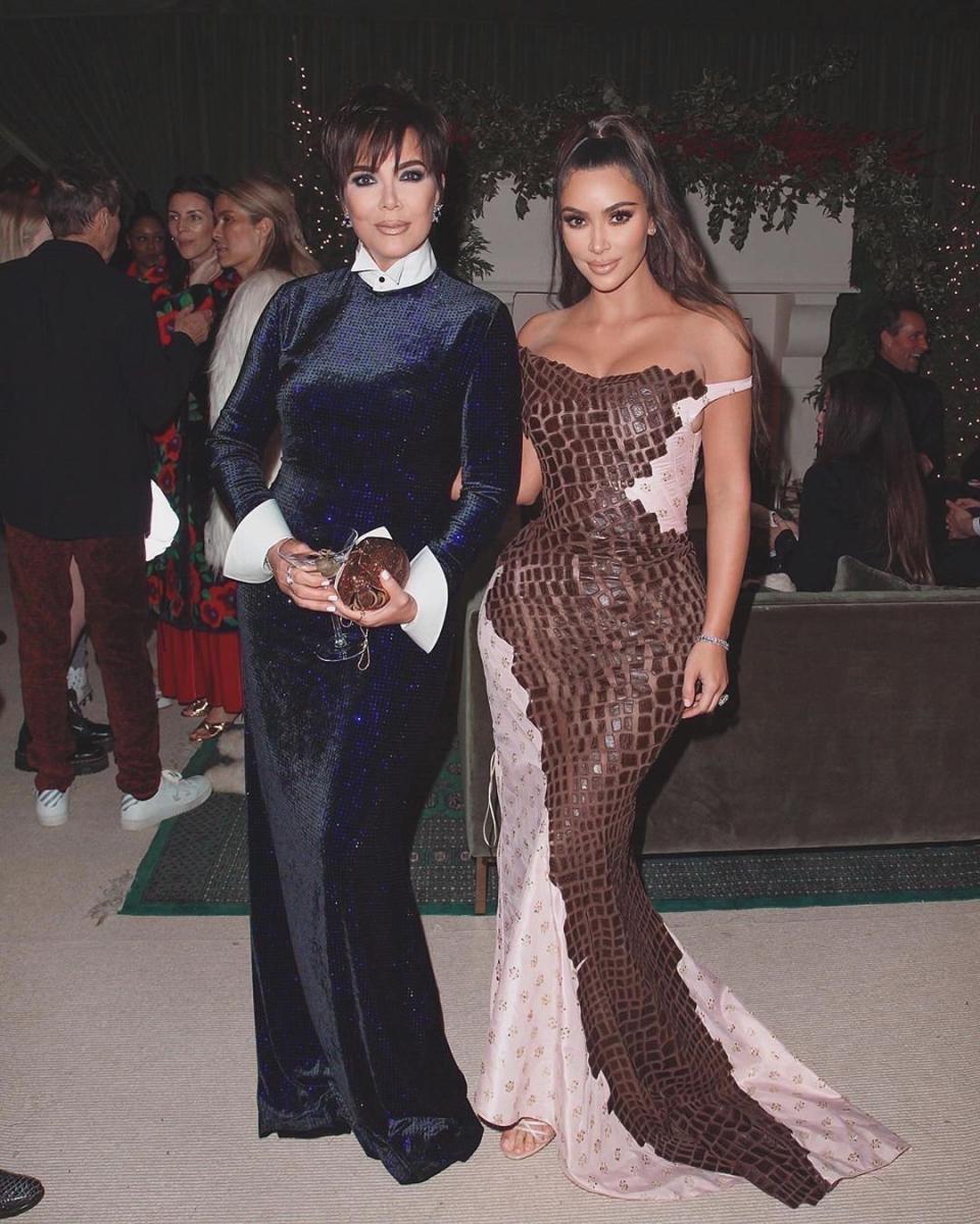 The dynamic mother-daughter duo struck matching poses in another shot that Kim shared to social media. 