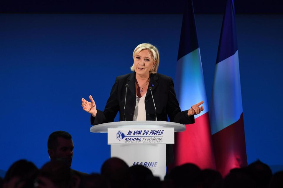 Through to the final round: Marine Le Pen: AFP/Getty Images