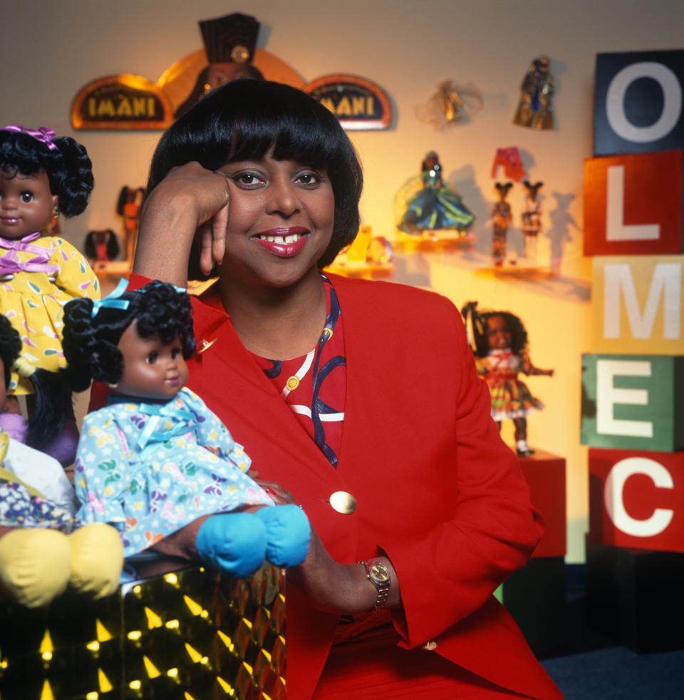 NEW YORK - APRIL 27:  Yla Eason, founder of multicultural toy company Olmec Toys, poses for a portrait in her showroom on April 27, 1995 in New York City, New York.  (Photo by Karjean Levine/Getty Images)