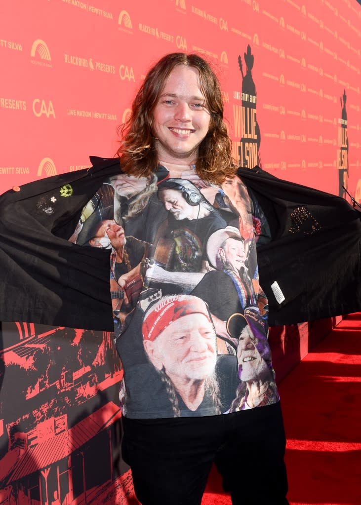 Billy Strings at "Long Story Short: Willie Nelson 90" held at the Hollywood Bowl on April 29, 2023 in Los Angeles, California.