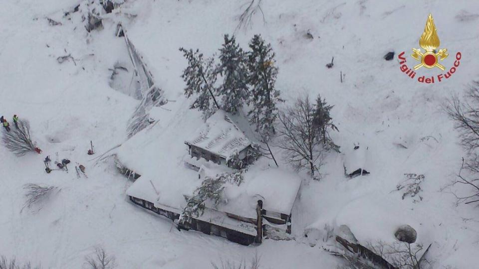 In pictures: Guests feared dead after avalanche buries mountain hotel in earthquake-hit Italy