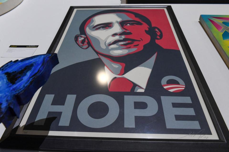 Shepard Fairey’s ‘Hope’ showing Barack Obama (AFP via Getty Images)