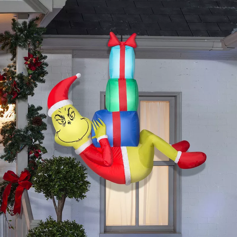 Dr. Seuss The Grinch with Presents Inflatable Christmas Decoration