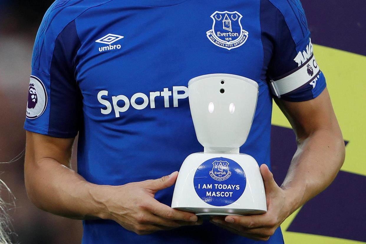 Everton fan Jack McLinden could interact in real-time via a camera, microphone and speaker: REUTERS