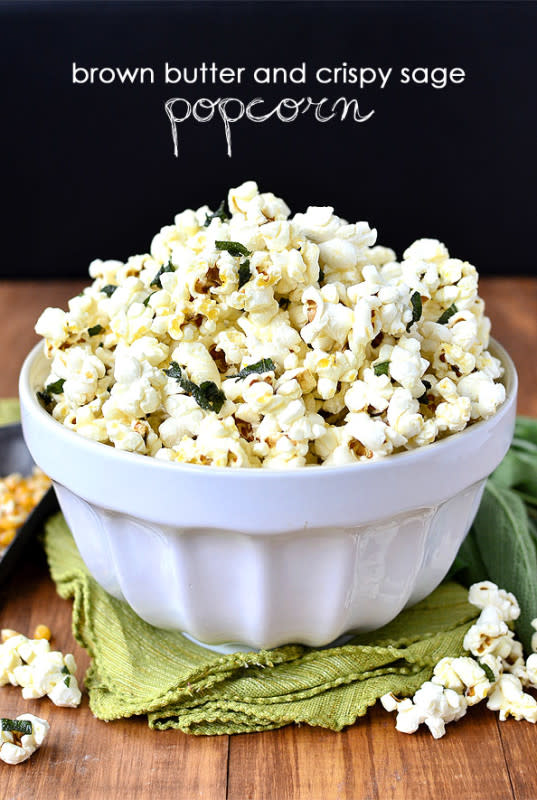 <p>Iowa Girl Eats</p><p>Brown Butter and Crispy Sage Popcorn is an addicting and crunchy gluten-free snack. </p><p><strong>Get the recipe: <a href="https://iowagirleats.com/2014/09/12/brown-butter-and-sage-popcorn-how-to-make-popcorn-on-the-stove/" rel="nofollow noopener" target="_blank" data-ylk="slk:Brown Butter and Crispy Sage Popcorn;elm:context_link;itc:0;sec:content-canvas" class="link ">Brown Butter and Crispy Sage Popcorn</a></strong></p>