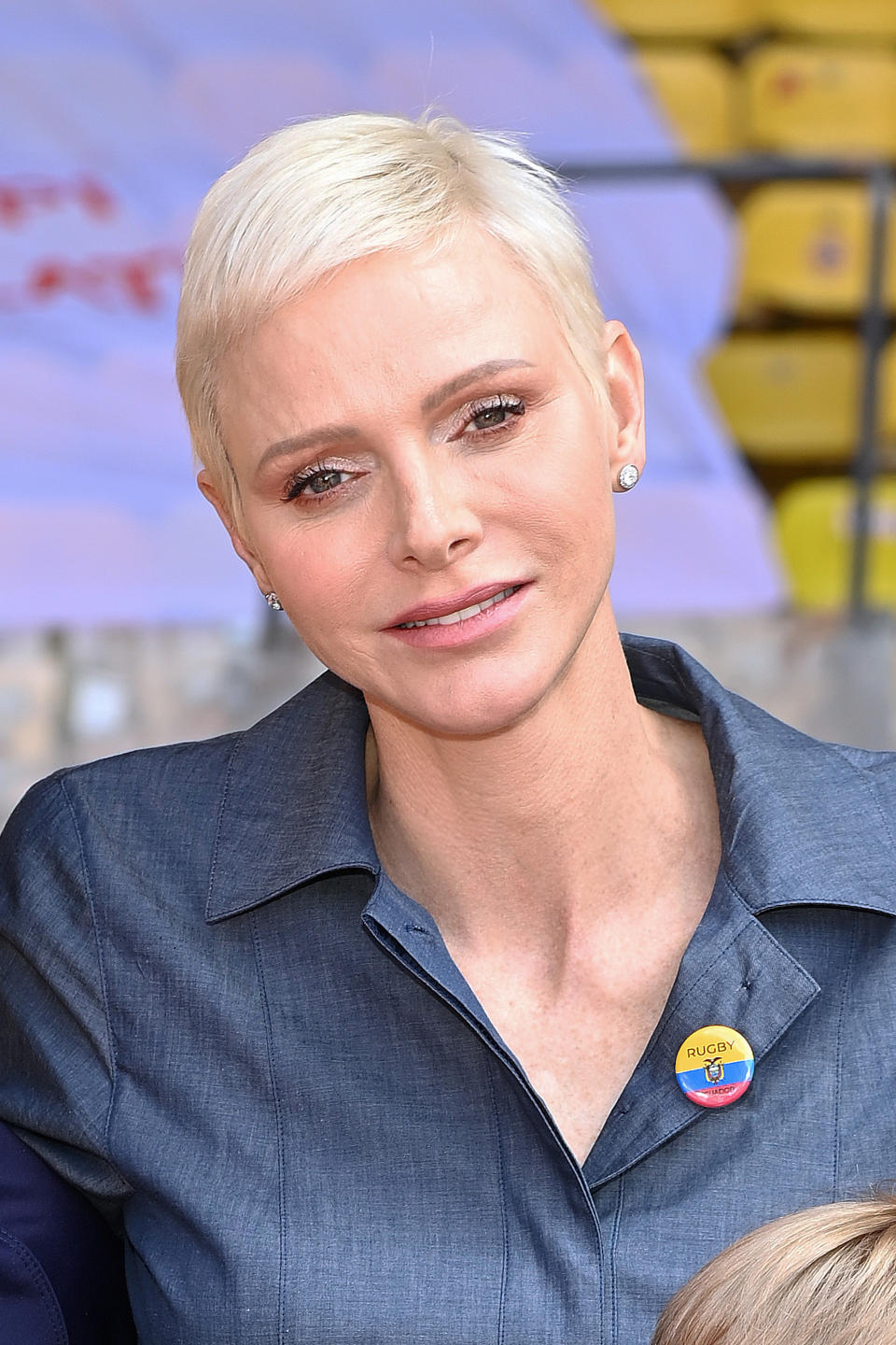 MONACO, MONACO - MAY 07: (EDITOR'S NOTE : NO TABLOIDS WEB & PRINT)  Princess Charlene of Monaco attends the Sainte Devote Rugby Tournament on May 07, 2022 in Monaco, Monaco. (Photo by Pascal Le Segretain/SC Pool - Corbis/Getty Images)