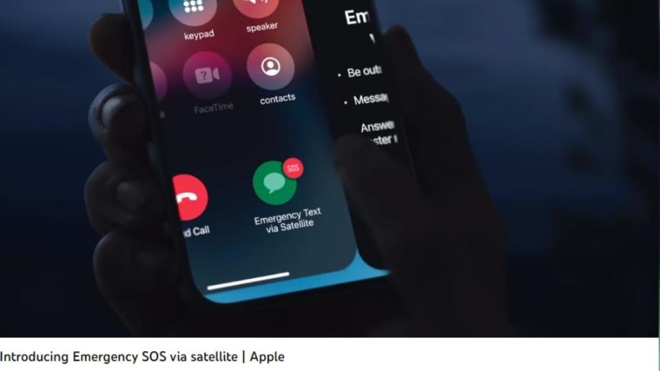 Apple手機有內建SOS功能，也讓一家人能聯繫到急救人員、並依步驟獲救。（圖／翻攝自 Apple Youtube頻道）