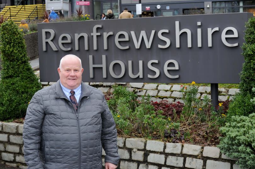 Councillor Eddie Devine standing outside Renfrewshire House in Paisley