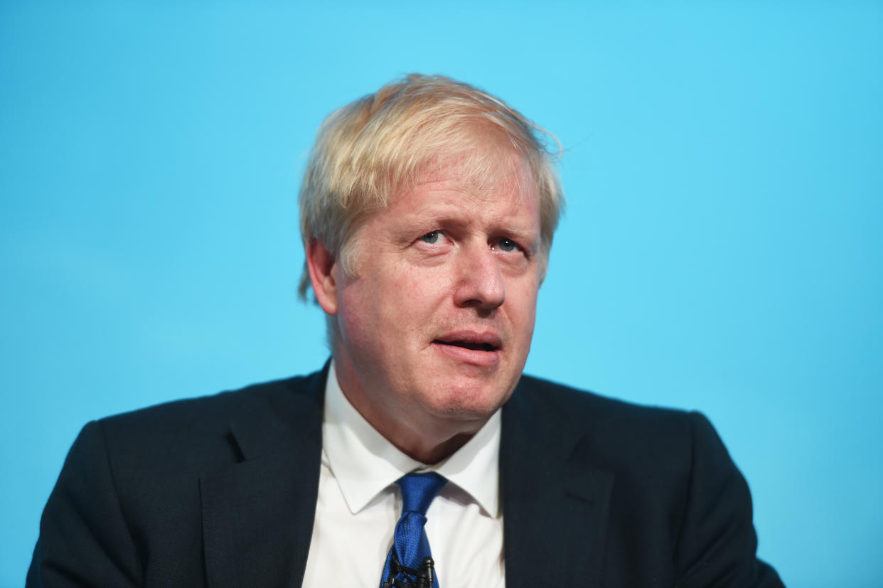 Conservative party leadership contender Boris Johnson during a Tory leadership hustings at the All Nations Centre in Cardiff.