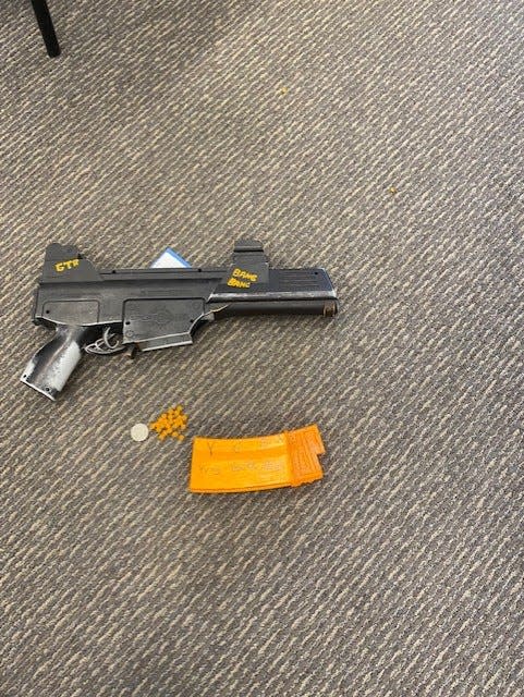 Police in Bellingham, Washington said they seized this pellet gun and Orbeez pellets used to shoot two teens as part of a TikTok viral challenge.