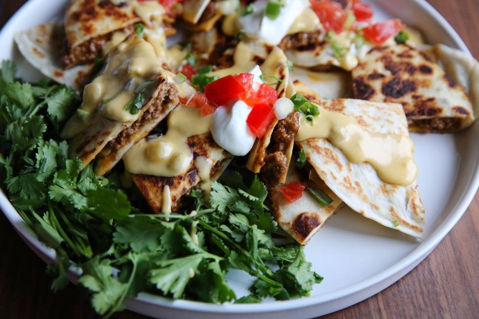 Beef Quesadillas with Queso Blanco Sauce