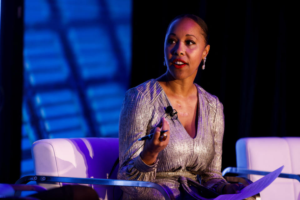 Milken Institute Fintech Director Nicole Valentine moderates Unlocking Bitcoin: The Transformation of a Nascent Industry during the Reuters event MOMENTUM in Austin, Texas, U.S., October 11, 2022. REUTERS/Spencer Selvidge