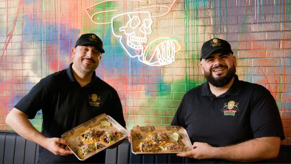 Cousins and franchise co-owners Elias Ishak and Jason Malih of Talkin' Tacos have opened the first of multiple restaurants in the Jacksonville area.
