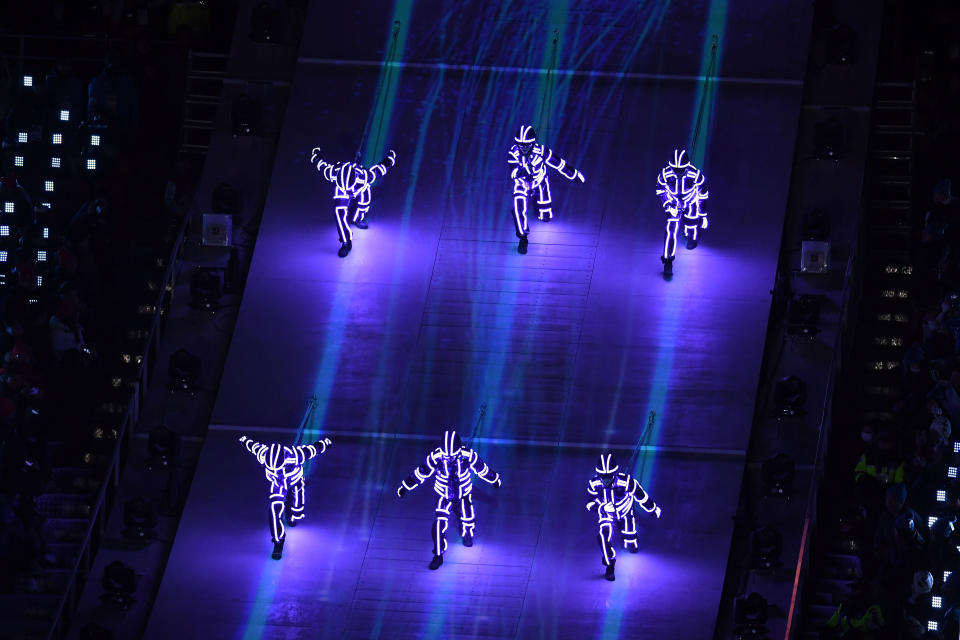 <p>Entertainers perform during the Closing Ceremony of the PyeongChang 2018 Winter Olympic Games at PyeongChang Olympic Stadium on February 25, 2018 in Pyeongchang-gun, South Korea. (Photo by David Ramos/Getty Images) </p>