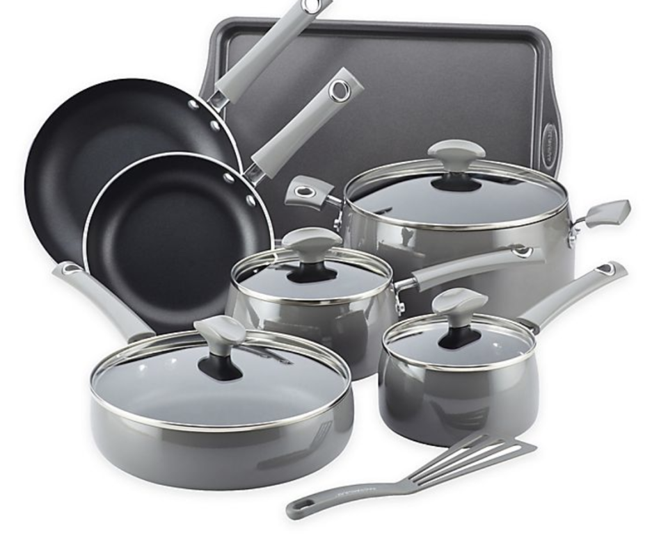 Rachael Ray Cityscapes Porcelain Enamel 12-Piece Cookware Set (Photo via Bed Bath and Beyond)