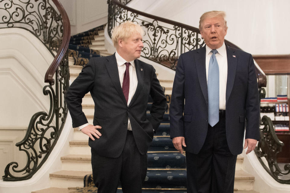 Prime Minister Boris Johnson meeting US President Donald Trump for bilateral talks during the G7 summit in Biarritz, France.