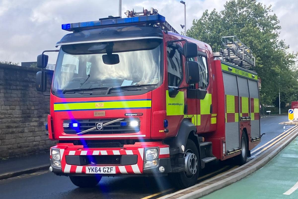 A dozen fire crews from across West Yorkshire are currently tackling the blaze at Jubilee Way Industrial Estate in Shipley. <i>(Image: Newsquest)</i>