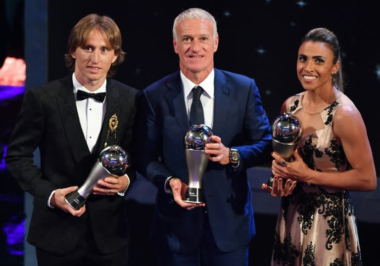 The main FIFA award winners: Luka Modric, Didier Deschamps and Marta