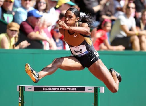 Lashinda Demus competes in the women's 400m hurdles at the US Olympic Track and Field Trials on July 1. Demus won the women's 400m hurdles in 53.98, becoming the second-fastest performer in the world this year behind Russia's Irina Davydova