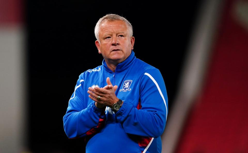 Middlesbrough manager Chris Wilder led Sheffield United to a top-half Premier League finish (Martin Rickett/PA) (PA Wire)