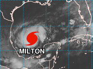 Milton heads eastwards towards Florida’s Gulf Coast, as its expected to make landfall as a Category 3 Hurricane mid-week (National Hurricane Center)