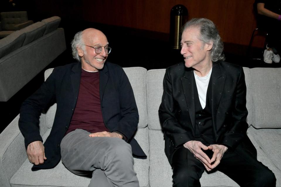 “Today he made me sob and for that, I’ll never forgive him,” Larry David said after Richard Lewis died. FilmMagic for HBO