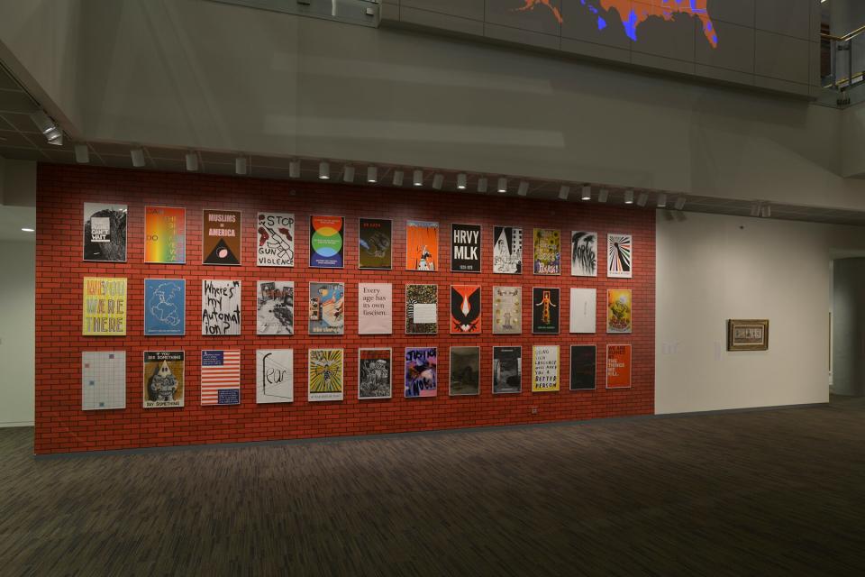 Ben Shahn with Poster wall at the Weitzman National Museum of American Jewish History