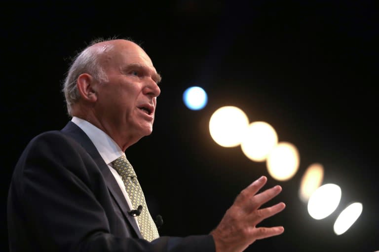 "Brexit is not inevitable. It can and must be stopped," Liberal Democrats leader Vince Cable told his party's conference in Brighton Britain's leader of the Liberal Democrats, Vince Cable delivers his Keynote Speech at the party's annual conference in Brighton, southern England, on September 18, 2018