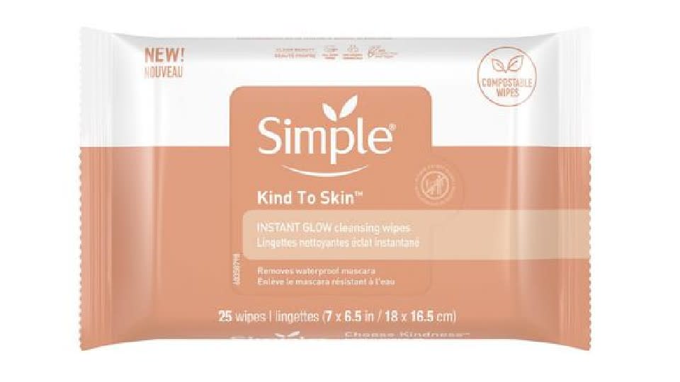 Simple Skincare Instant Glow Cleansing Wipes - Walmart, $8