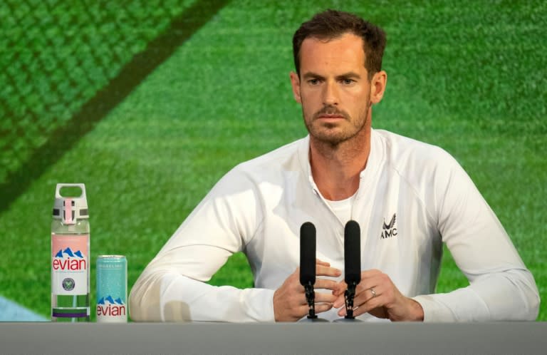 El tenista británico Andy Murray, durante una rueda de prensa la víspera del inicio del torneo de Wimbledon, el 30 de junio de 2024 al suroeste de Londres (Florian Eisele)