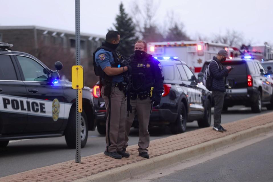 Police at the scene in Boulder, Colorado, where ten people were killed in a mass shooting last month.REUTERS