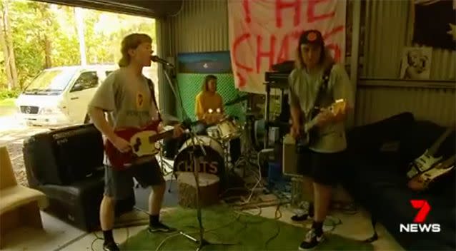 The band rehearse in a friend's shed. Source: 7 News