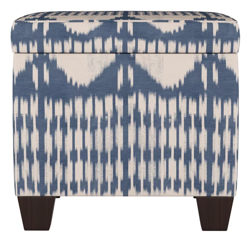 Fairland Square Storage Ottoman Ikat Tonal Blue