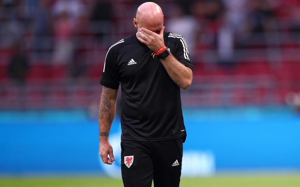 Rob Page lets his emotions show at full time - GETTY IMAGES