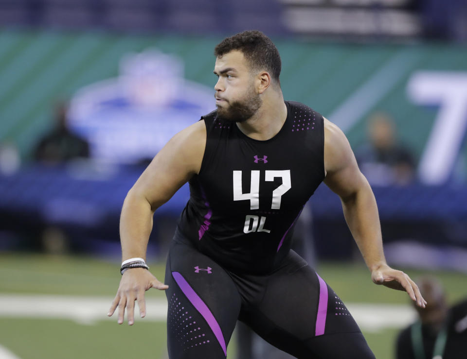 The Patriots could look to former Texas OL Connor Williams to replace Nate Solder with the pick gained in the Brandin Cooks trade. (AP)