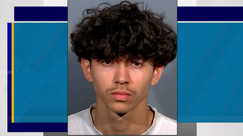 <em>The booking photo of Jassiel Banuelos who is facing numerous robbery and burglary charges. (LVMPD)</em>