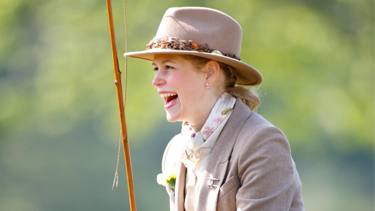  Lady Louise Windsor laughs as she takes part in the 'Pol Roger Meet of The British Driving Society' on day 4 of the 2023 Royal Windsor Horse Show in Home Park, Windsor Castle on May 14, 2023 in Windsor, England. . 