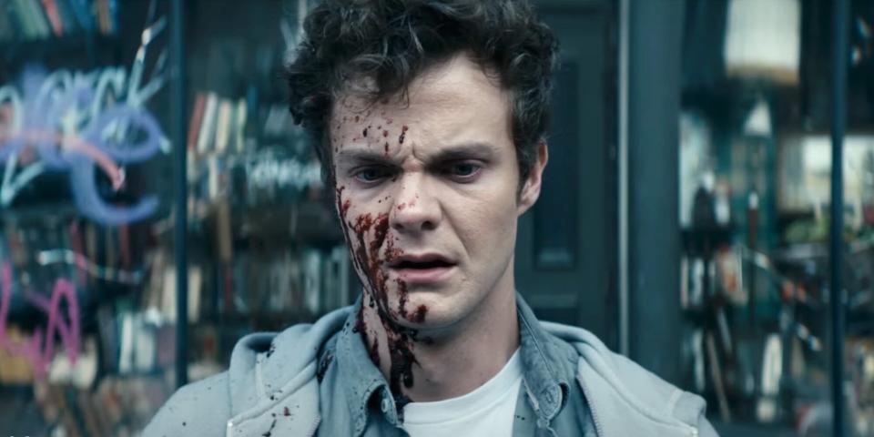 Jack Quaid's Hughie Campbell covered in blood for 'The Boys' season 1