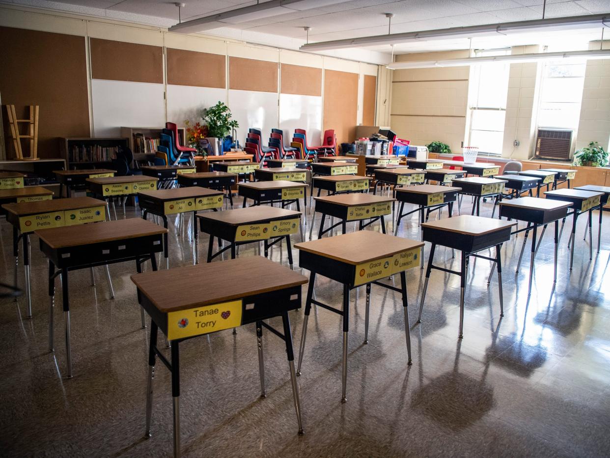 school closure empty classroom